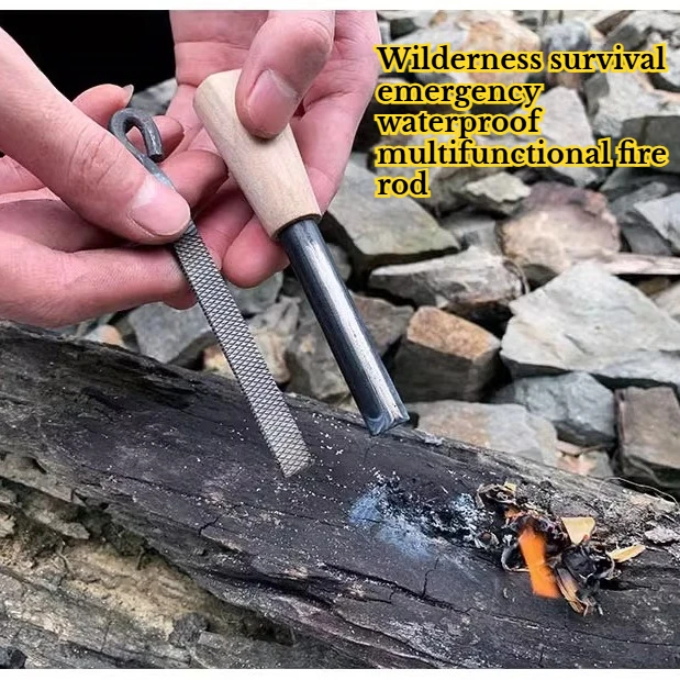 Varilla de fuego de emergencia impermeable para exteriores, práctica fuente de fuego de supervivencia para acampar, equipo EDC de supervivencia en el desierto