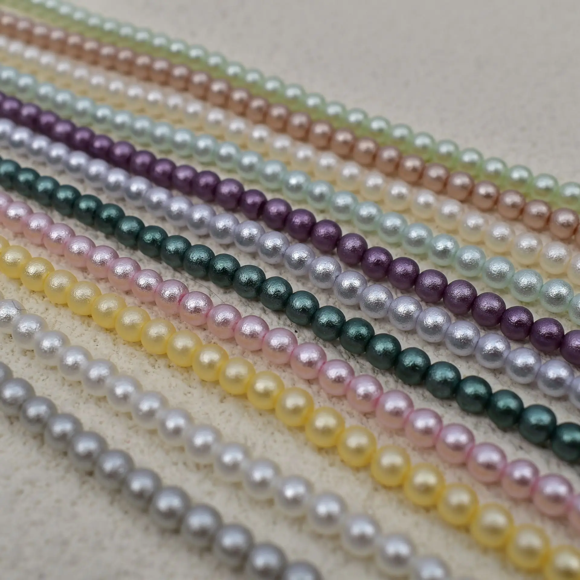 4mm Natural Pearls White Shell Round Frosted Purple White Loose Beads For Jewellery Making Diy Bracelet Necklace 15'' wholesale