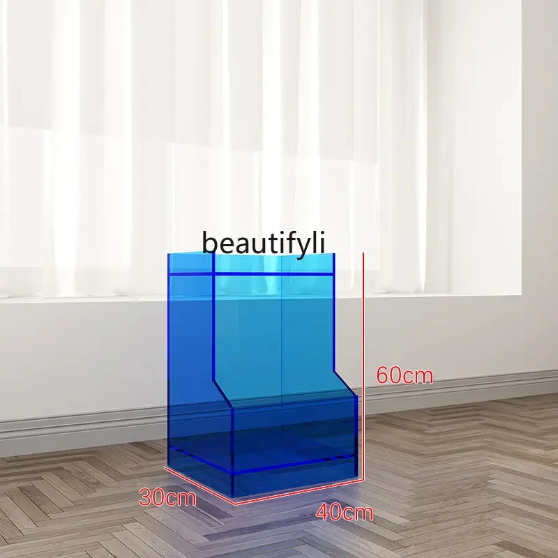 

zqAcrylic Clothing Store Women's Clothing Store Window Decoration Shelf Rack for Holding Shoes and Bags Island Shelf Bookshelf