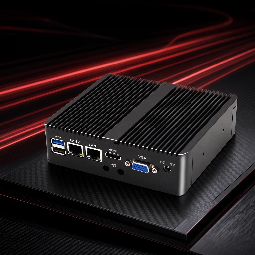 Fanless Industrial Mini PC for IoT Gateway, Intel Celeron J1900 N2840, 2 COM RS232 RS485, 2 Gigabit Ethernet, Windows Linux