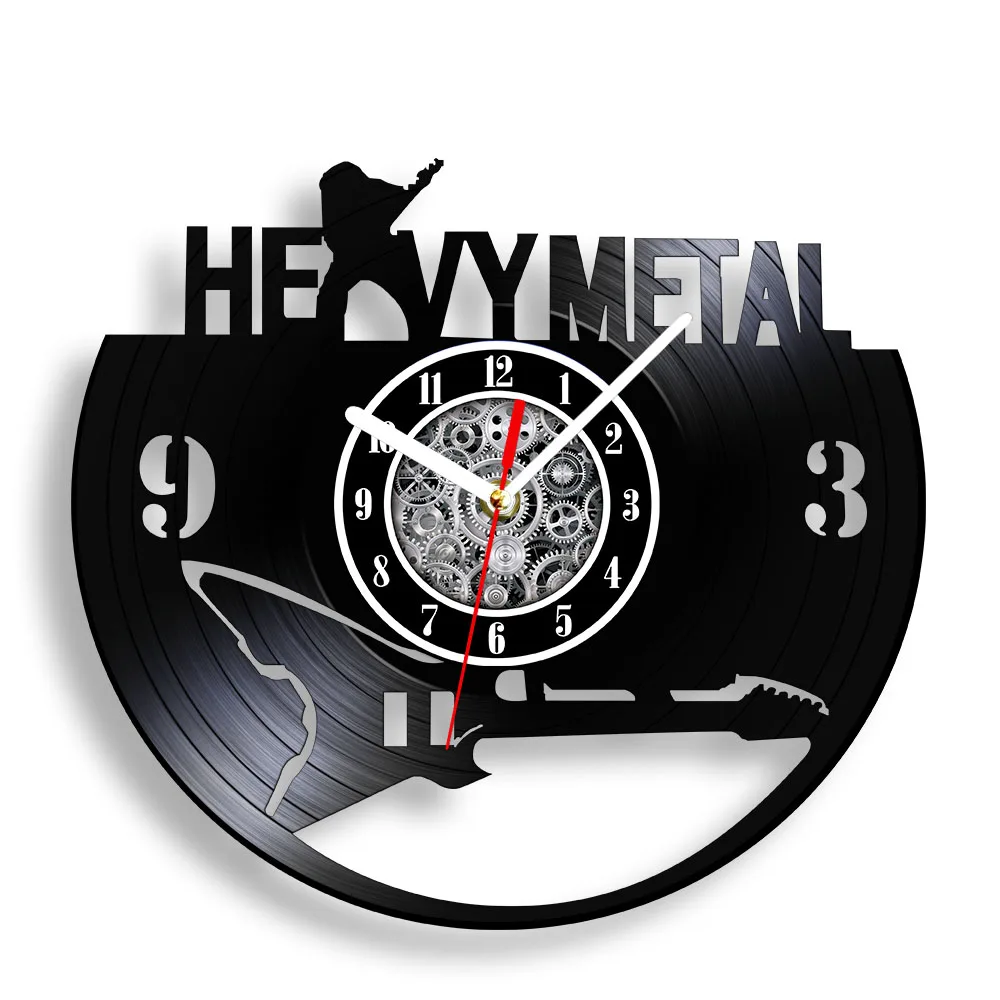 Heavy Metal Hard Rock Concert Wall Art Vintage Vinyl Record Clock Band Fest and Live Music Show Festival Retro Music Album Clock