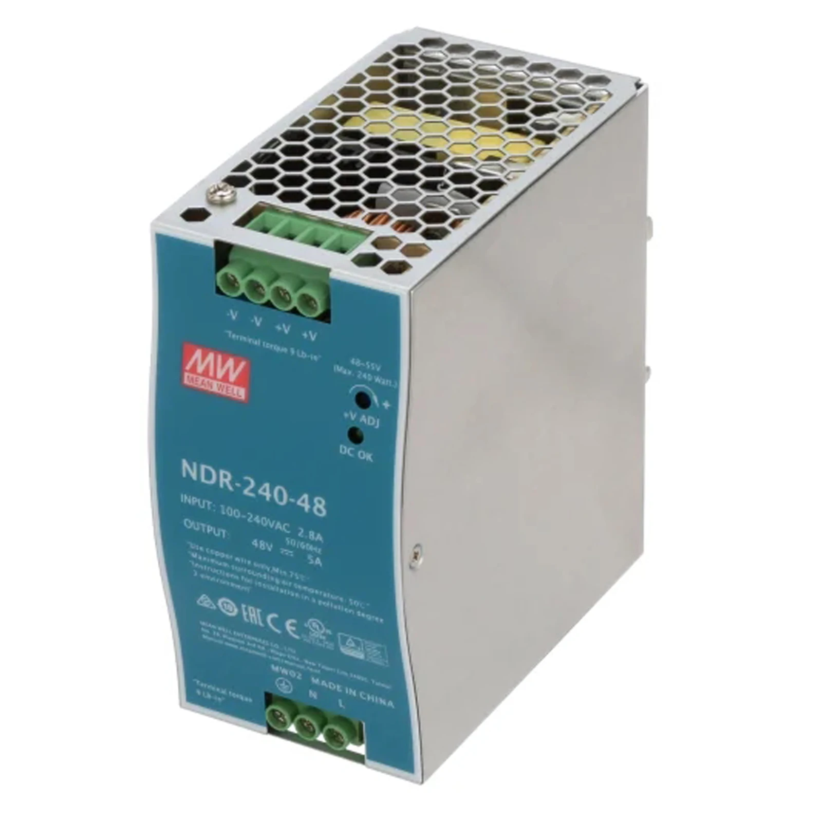 يعني جيدا 75 واط 120 واط 240 واط 480 واط 48 فولت الصناعية DIN السكك الحديدية تحويل التيار الكهربائي التيار المتناوب تيار مستمر محول صناعة جهاز الطاقة