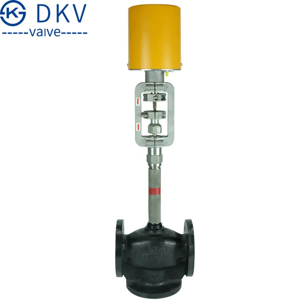 DKV electric control valve DN40 WCB 2-way control valve for 3 way Proportional Control Globe Valve