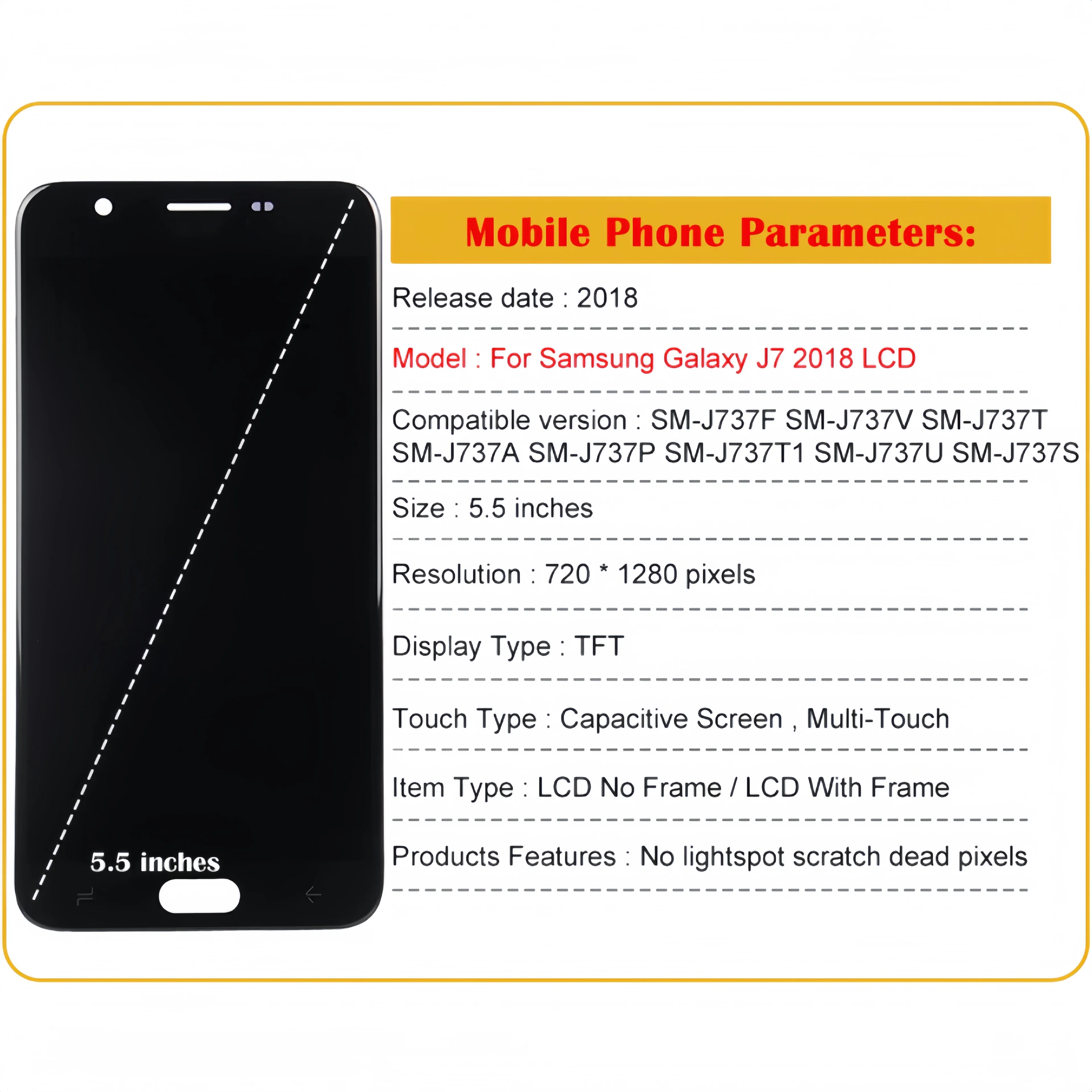 LCD touch screen replacement for Samsung Galaxy J7 2018 j737 sm-j737f j737v j737a j737p j737s j737u