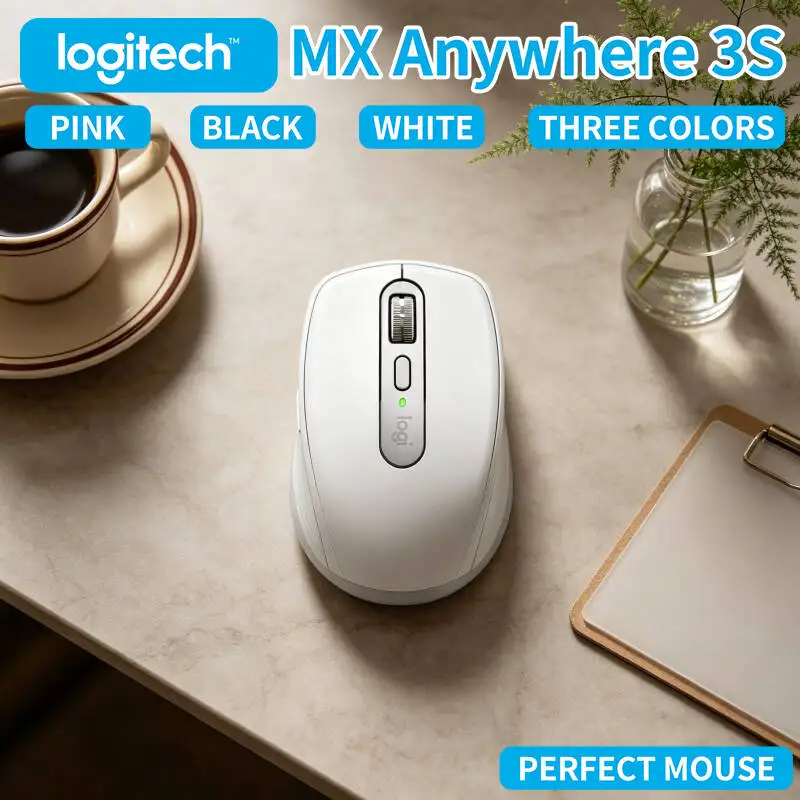 

Ergonomic MX Anywhere 3S Mouse - 8K DPI, Hyper-Scroll Wheel, Anti-Slip Grip, Ideal for Pet Care Online Course E-learning Desk