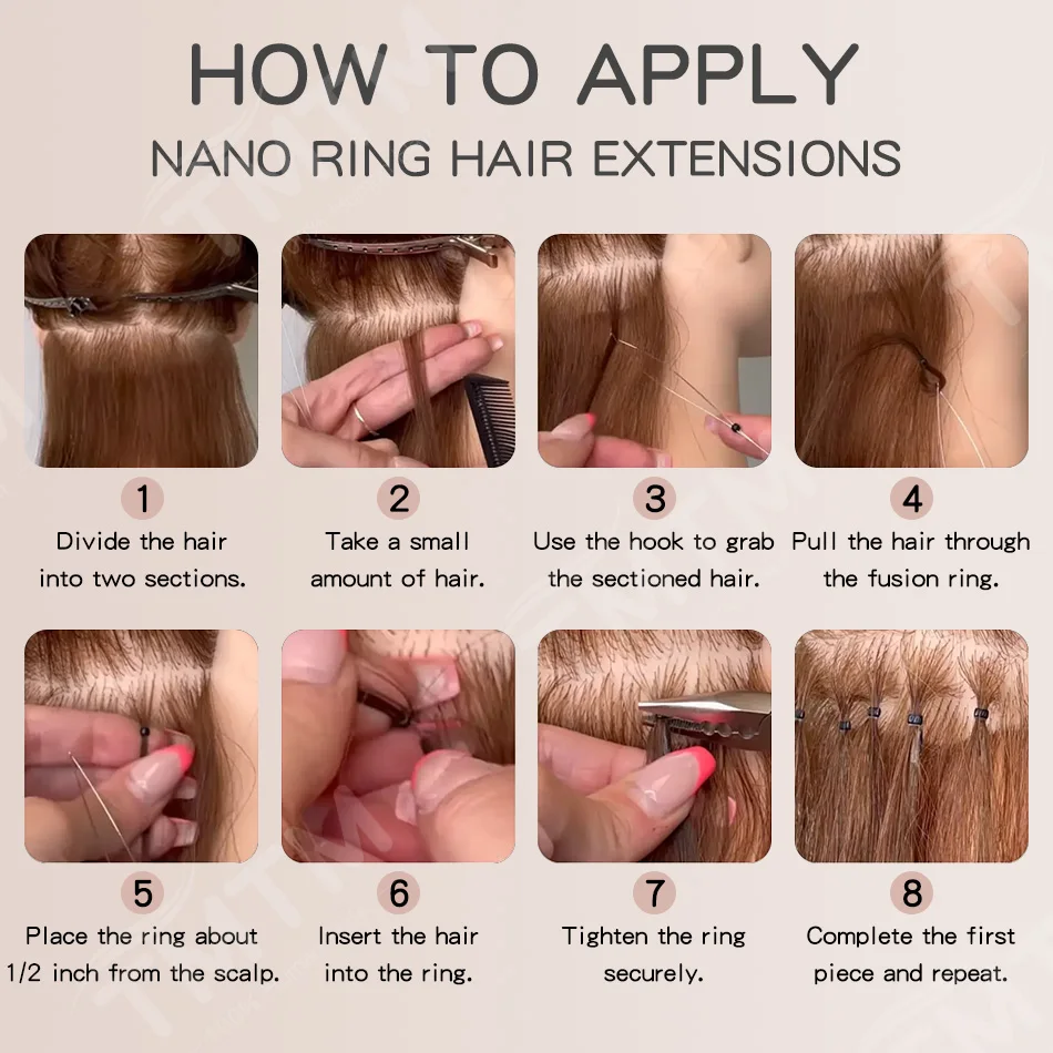 Straight Nano Rings Human Hair Extension 14-28 Inch Natural Human Hair Extensions 1g/Strand Fusion Hair Black Brown Blonde Color