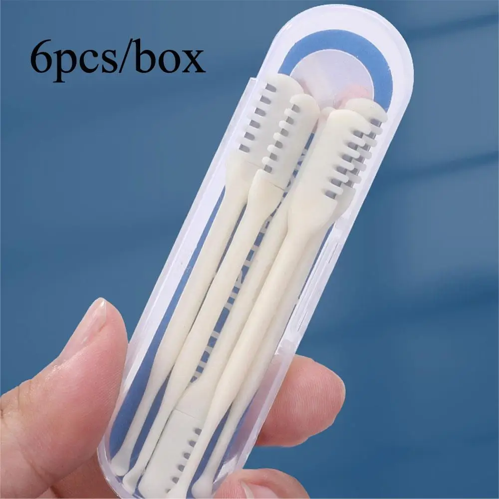 6pcs/box Manual Nose Hair Trimmer 360° Rotating Nose Cleaning Tool Double Headed Design Earwax Picker Nose Hair Cutter Wholesale