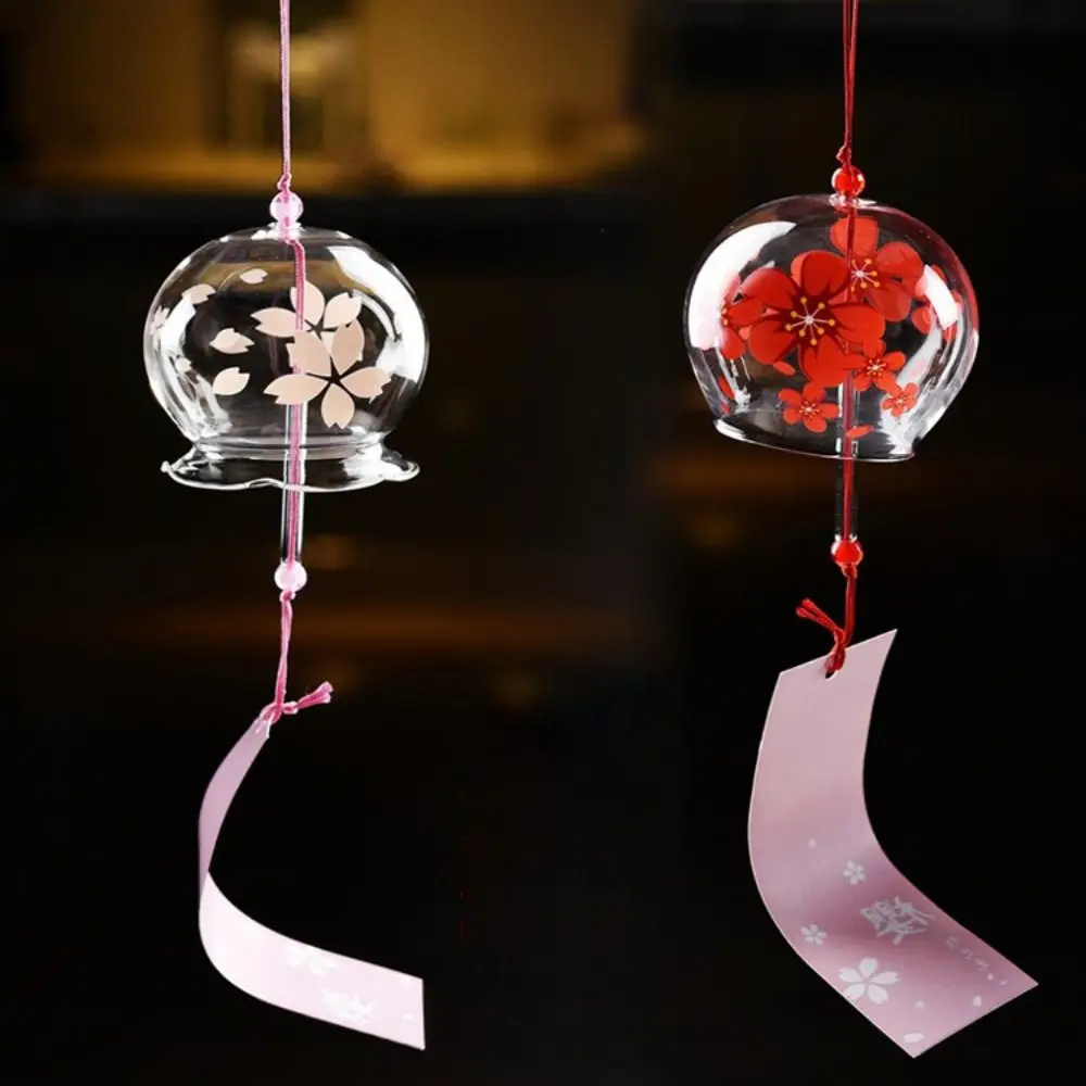 Carillon éolien en verre fait main, design peint, style Kawaii, son cloche musicale