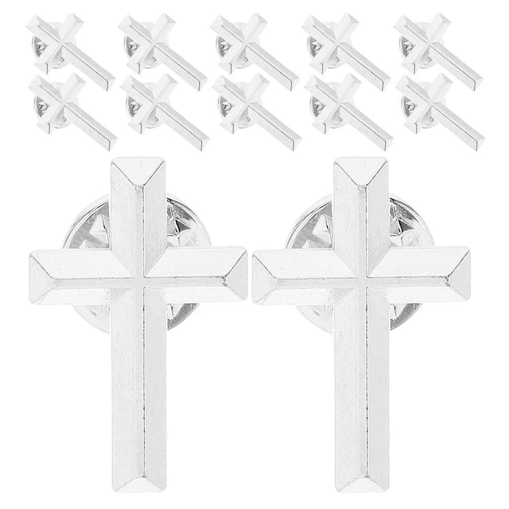 

12Pcs Alloy Cross Shape Brooch Pin for Men Women Suit Sweater Vest Jacket Hat Scarf Decoration Cool Metal Lapel Pins Gifts