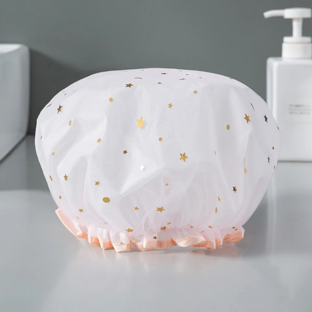 

4Pcs Waterproof Shower Caps Wear-Resistant Comfortable Women Hair Cover for Daily Use Hair Protection Home Accessory