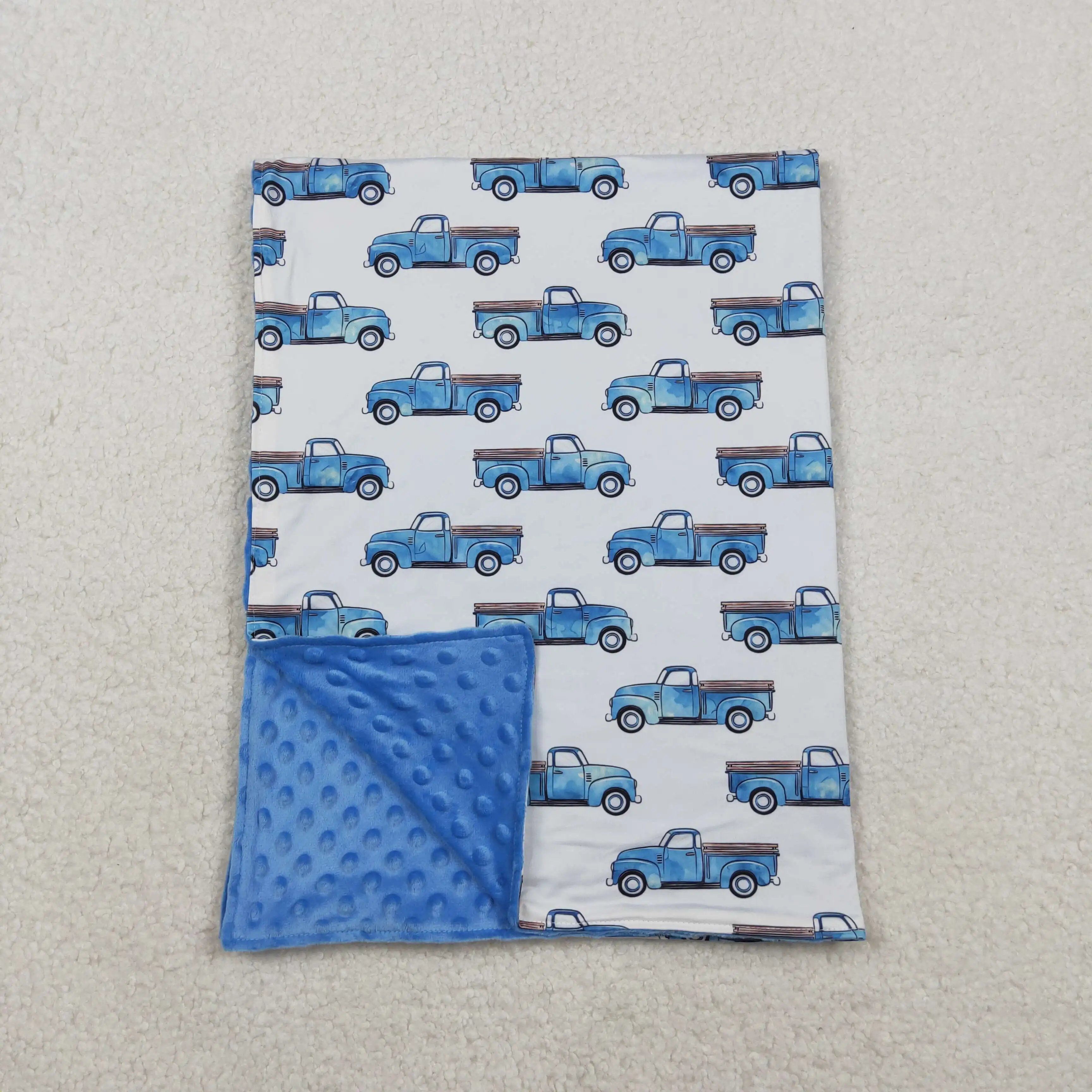 

Baby Blue Trunks Polka Dots Minky Blankets Truck Design for Kids Soft Baby Boy Blankets Cozy Toddler Blanket29*43 inches