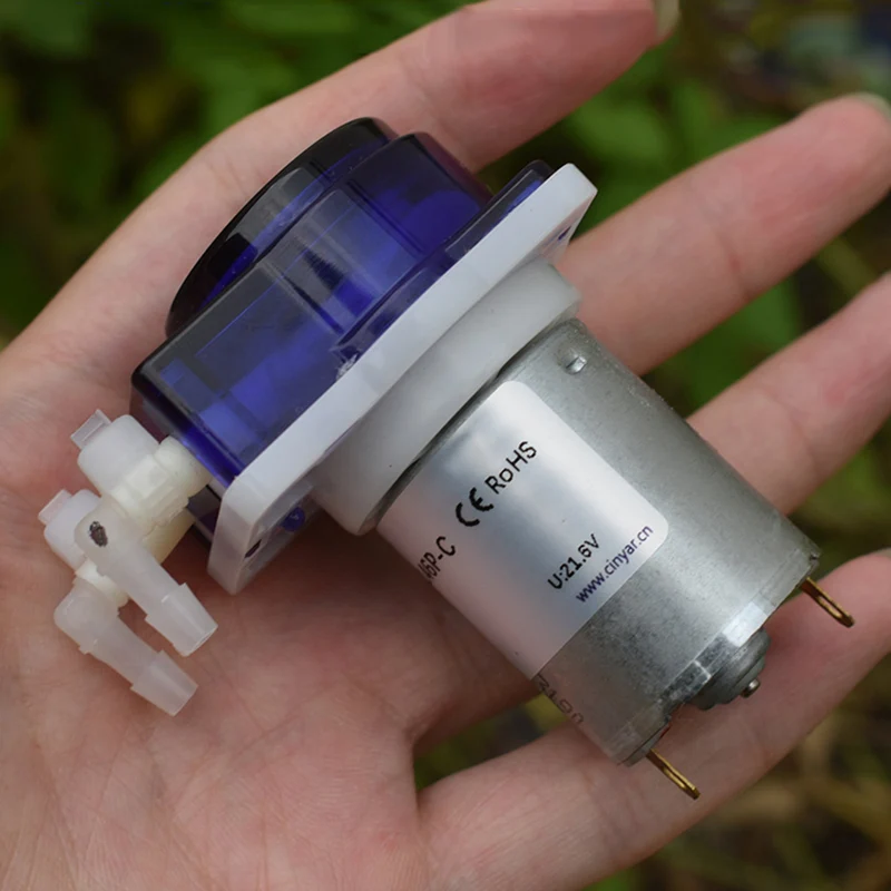 ATK-21.6-A 12-24V Mini Peristaltic Pump 7W Self-Priming Reversible Dosing Pump with Imported Tube for Lab Aquarium DIY