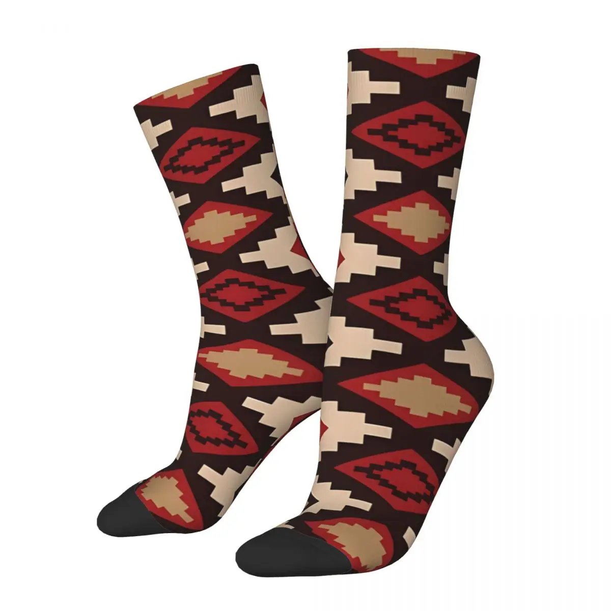 Navajo Diamonds Pattern Men's Socks Vintage Harajuku Street Style Novelty Casual Crew Sock