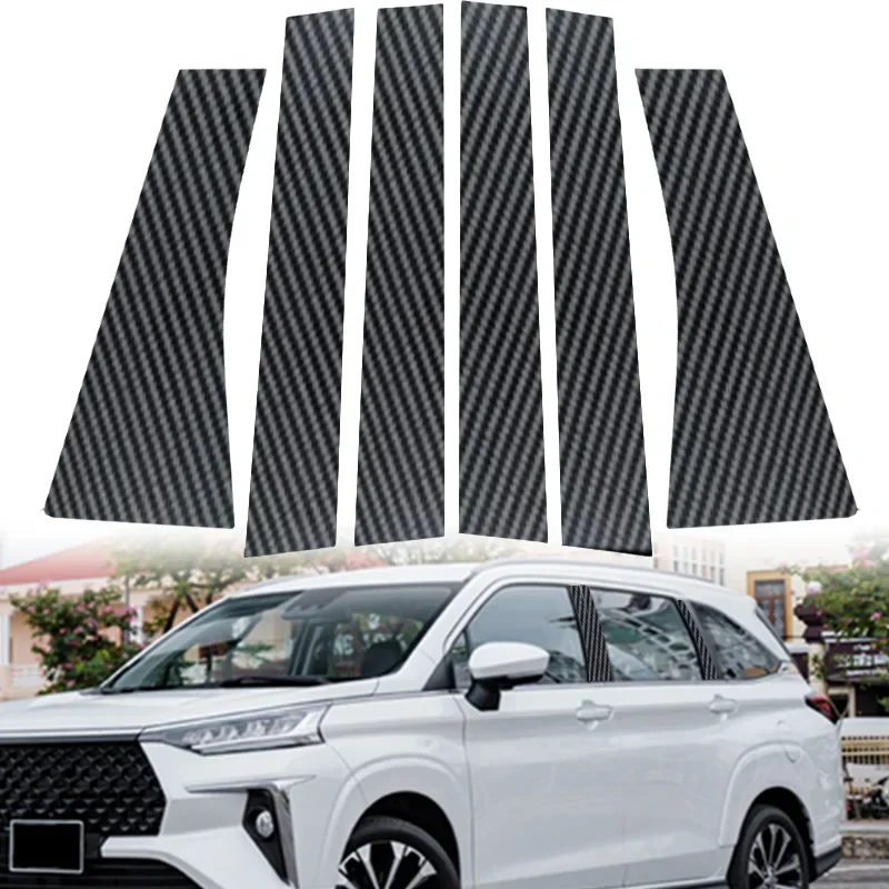 

6Pcs Car Door Window Pillar Posts Trim Cover For Toyota Veloz Transmover Veloz Cross 2022 2023 2024 Auto Exterior Accessories