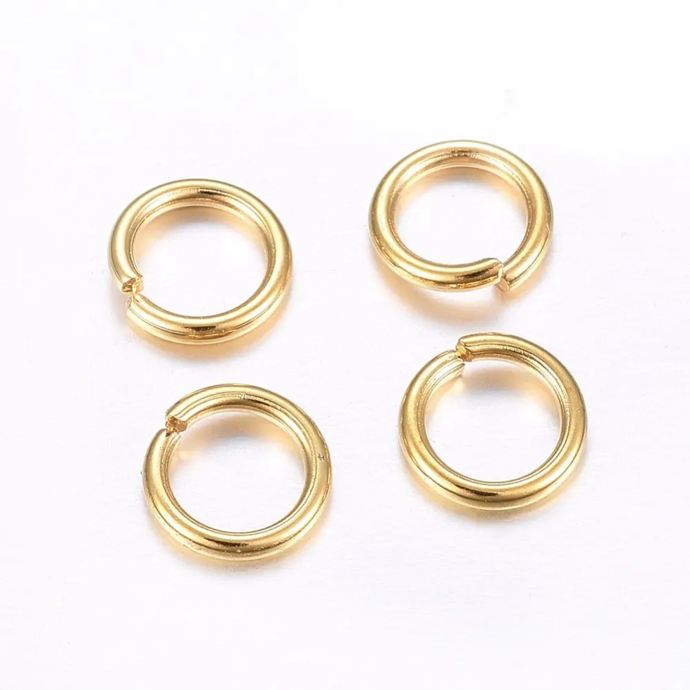 

304 Stainless Steel Open Jump Rings Real 24K Gold Plated 18 Gauge 5x1mm Inner Diameter: 3mm