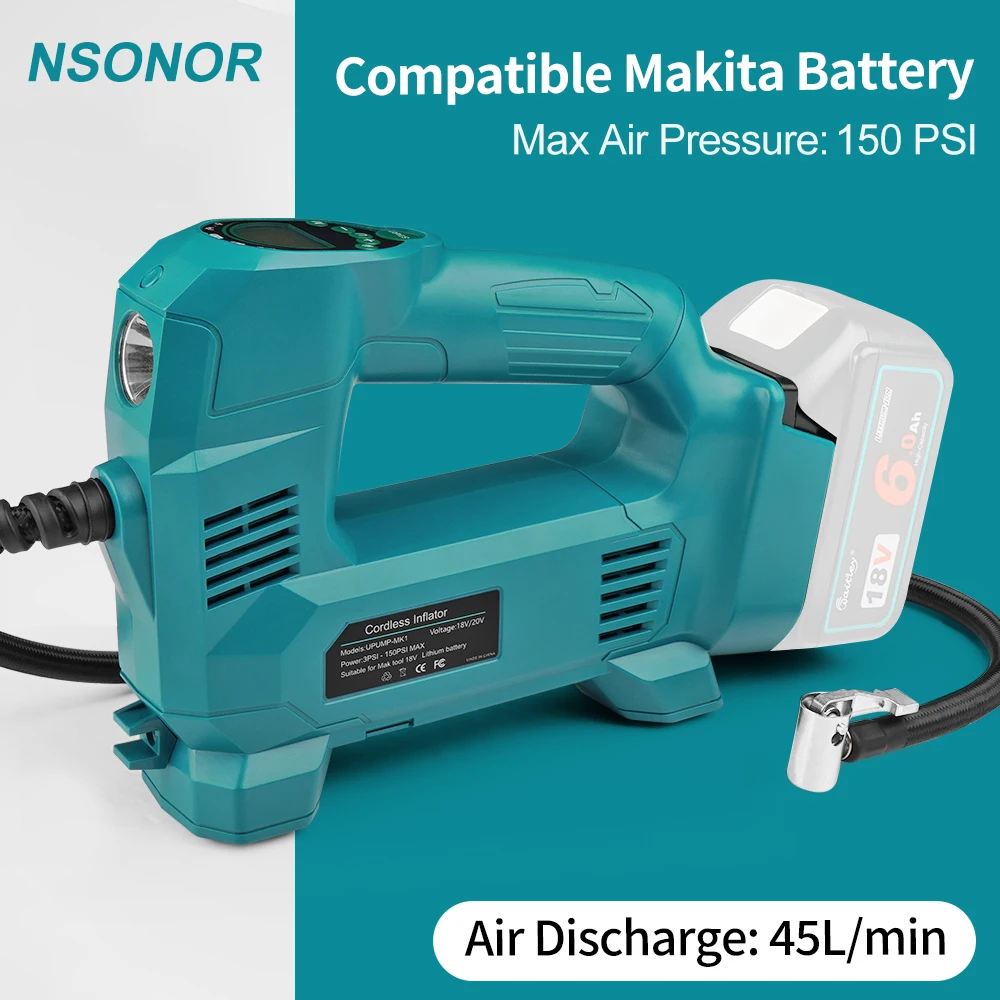 Air Inflator Portable Car tyre air Compressor motorcycle / bicycle /mattress Cordless Electric Pump for makita 18V battery