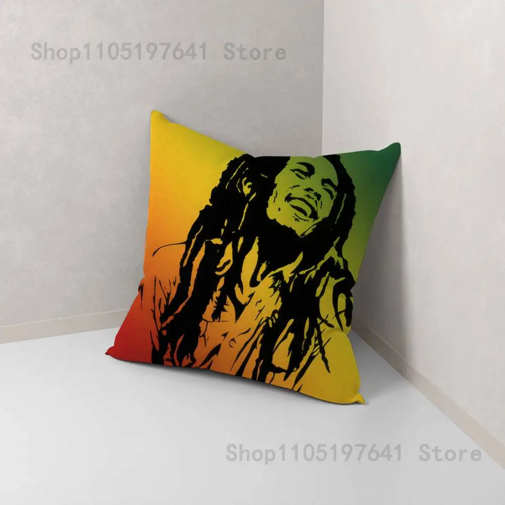 Bob Marley Rasta Lion Federa per divano Decor Car Office Room Stampa Fodera per cuscino Decorazioni e protezione
