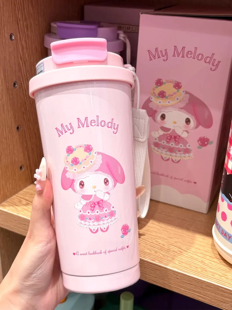 

Новая оригинальная дорожная кружка Sanrio 520 мл Hellokitty Kuromi Cinnamoroll Melody Insulated ‌ Кофейная чашка из нержавеющей стали 304, милые подарки