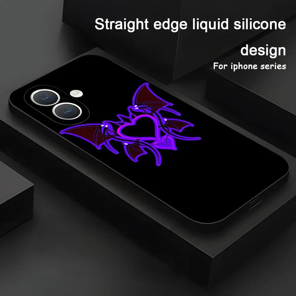 حافظة هاتف وشم رائعة لهاتف آيفون 17 16 15 14 13 12 11 X XR XS 8 Plus Mini Pro Max غطاء ناعم أسود مقاوم للصدمات