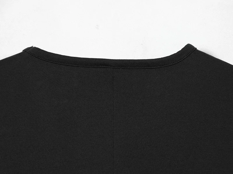 MUJER Damen-T-Shirt mit weiten Ärmeln, Herbst-Freizeitoberteil, Damen-T-Shirt in Weiß und Schwarz, Oversized-T-Shirt, Damen-Langarm-T-Shirts – Detail 12