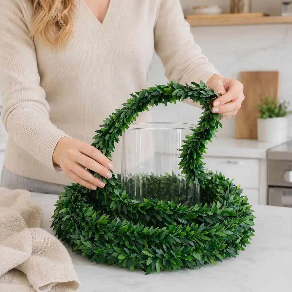 Fake Green Leaf Garland 1/2/3pcs 7.5m Artificial Green Leaf Garland Set Uv Resistant Faux Greenery Vine Realistic for Wedding