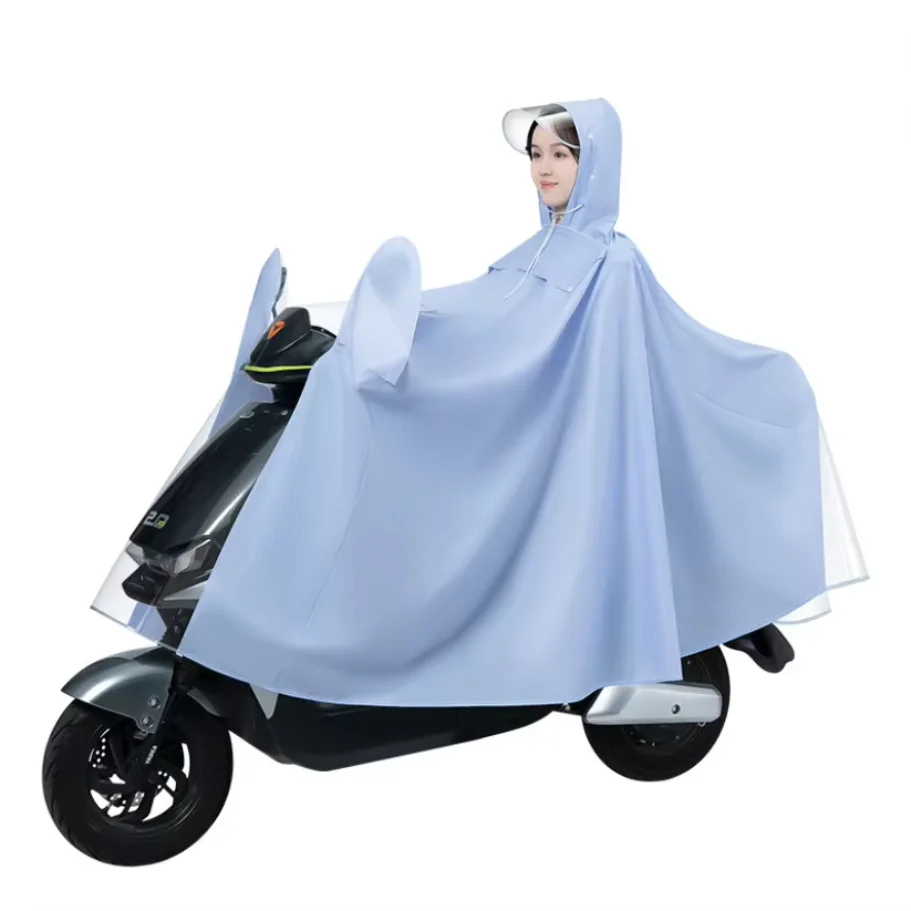 2-in-1 riding raincoat electric bicycle cover with enlarged and thickened cloak raincoat for rainstorm prevention
