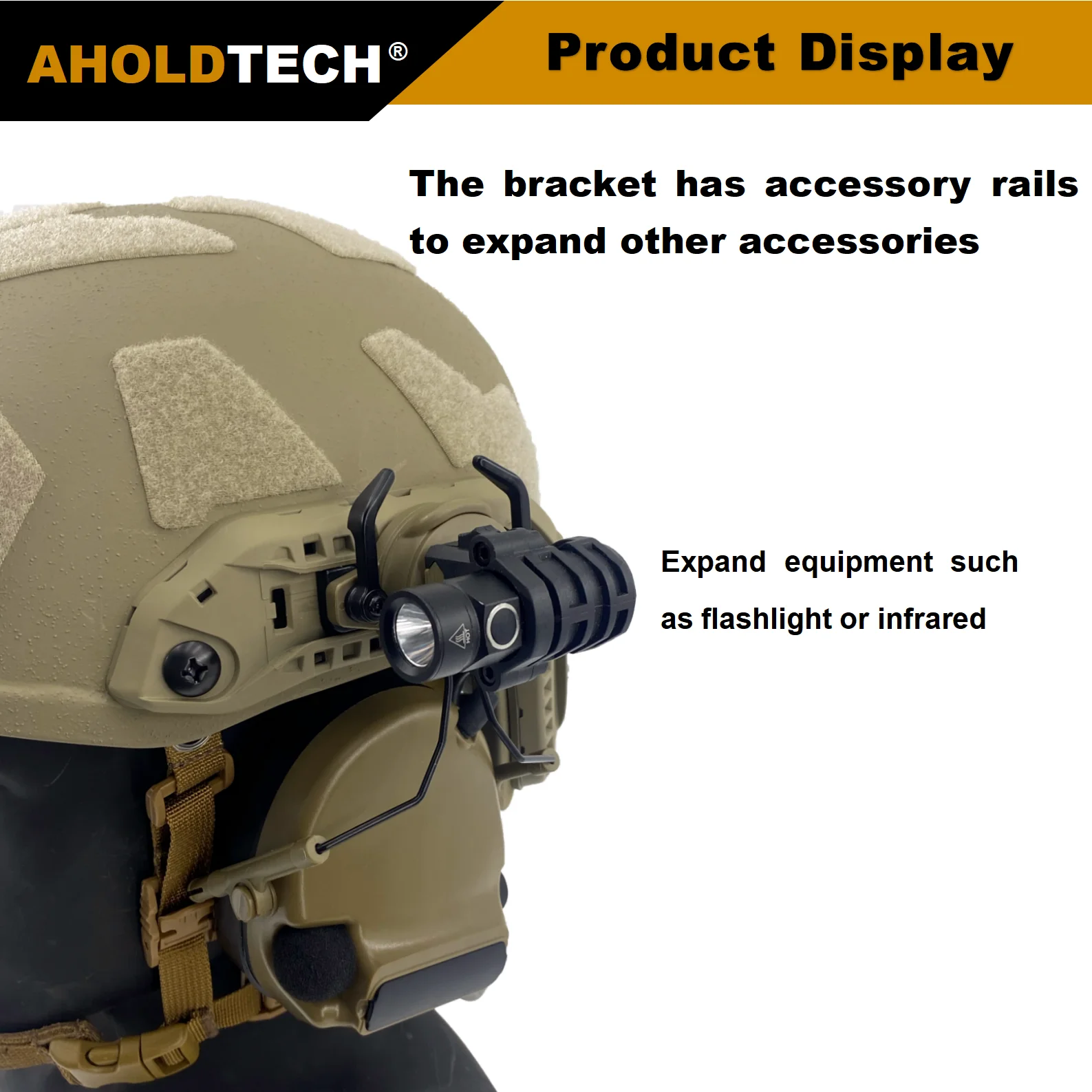 AHOLDTECH supporto per staffa per cuffie tattiche MICH Fast Helmet ARC Rail clacson locking catch type per COMTAC I II Series Headset