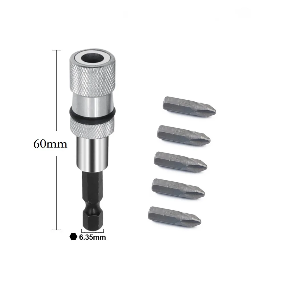 

Hex Shank Magnetic Bit Holder Adjustable Depth Non Slip Blue/Red/Silver (Optional) Hardened Nickel Plated Shaft