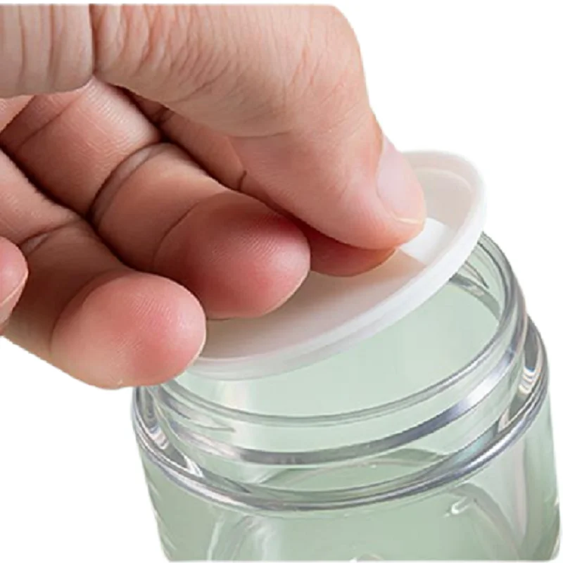 White Dome Screw Lid Luxury Clear PET Thick Plastic Facial Cream Cans 30G 50G Empty Skincare Cream Jars Packaging Bottle 15pcs