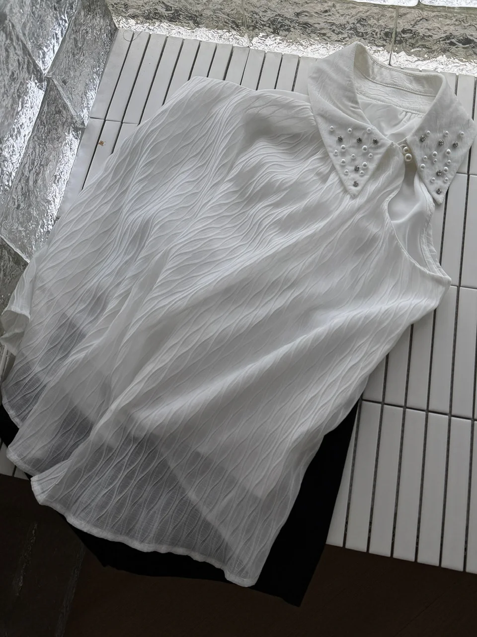 

Ele Neline Svel жилет женский летний роскошный дизайн из бисера подчеркиваемый средней длины жилет свободного покроя для поездок на работу