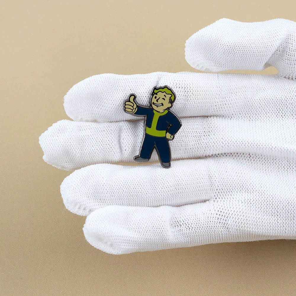 Vault Boy Badge Anime Game Character Peripheral Brooch Personalized Jewelry Enamel Pins Classic Posture Pattern Metal Pin Gift view 6
