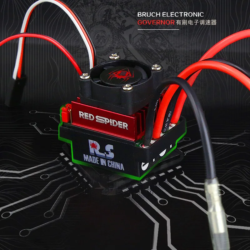 Red Spider 60A Brushed ESC, Dual-Mode BEC 2A/6V, For 1/10 RC Monster Trucks And Off-Road Vehicle Accessories view 2