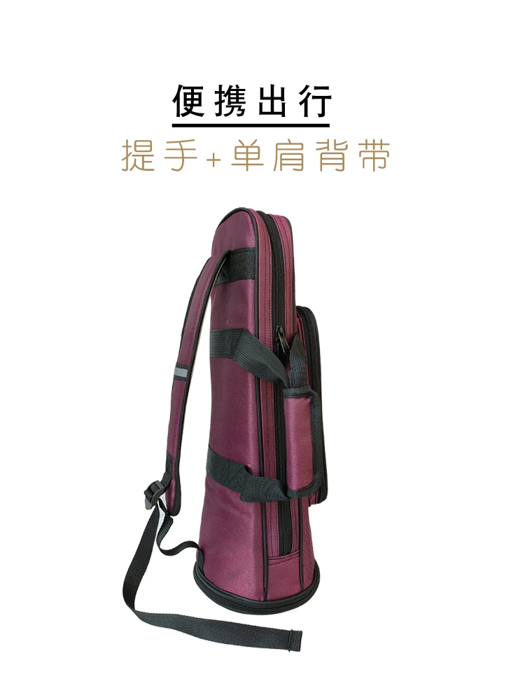 Thickened Waterproof Shockproof Portable Single Shoulder Strap Bag with Eight-trumpet Pocket, Suitable for Suona and Other