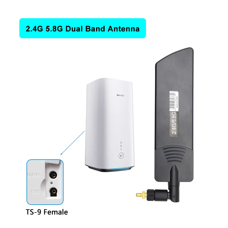 Dual Band Omni Antenna Router, antena sem fio, TS9 SMA Signal Booster para iot Module, Long Range, 15dbi, 2.4G, 5G, 5.8G