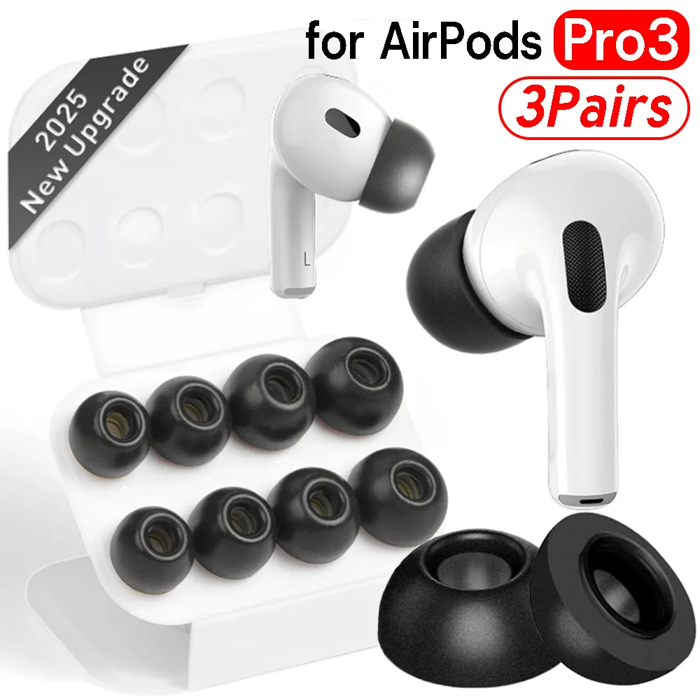 

For Apple AirPods Pro 3 Replacement Eartips S/M/L Black Memory Foam Soft Sponge Earpad Cap Ear Tips for AirPods Pro3 Accessories