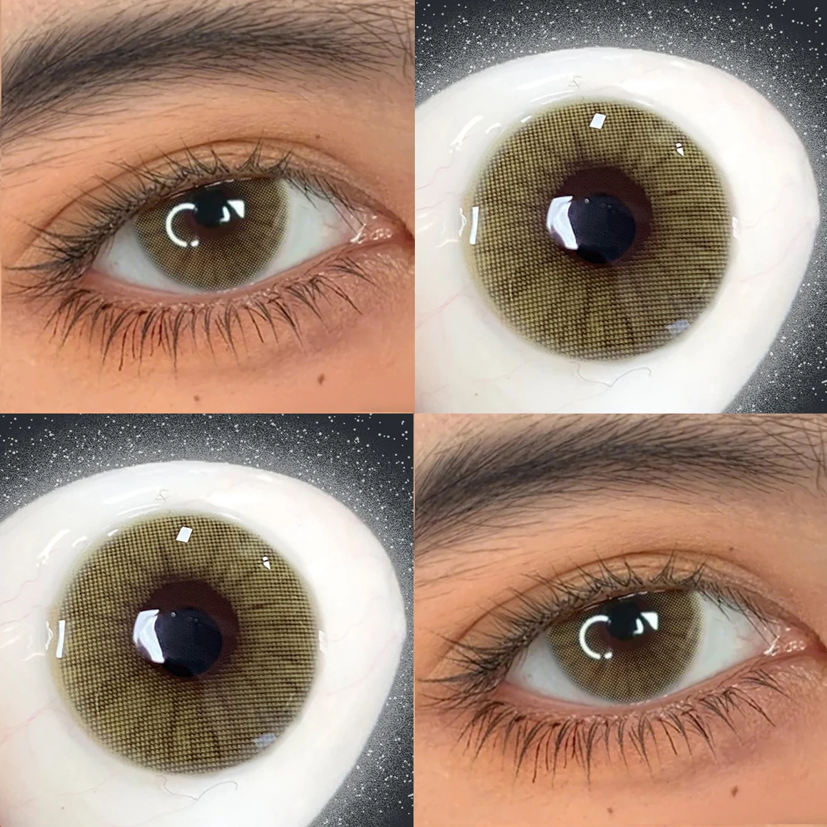 Visuashow Hidrocorcolor Bernstein-Braune Farblinsen für Augen, mit Natürlicher Kleiner Pupille, Jährlich mit Stärke. Weich und bequem, perfekt für den täglichen Gebrauch und das elegante Schönheits-Make-up – Detail 3