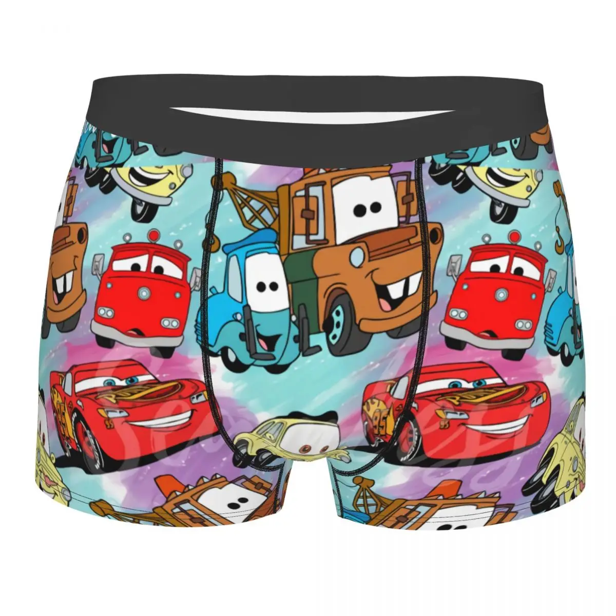 Benutzer definierte Blitz McQueen Autos Collage Boxer Shorts Herren Slips Unterwäsche Neuheit Unterhosen