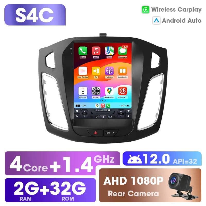 2 Din GPS Navigatie Multimedia Speler Android Auto Autoradio voor Ford Focus 3 MK3 2011 - 2019 Carplay Bluetooth 5.4 Stereo Touchscreen UIS7865 WIFI Met Framework