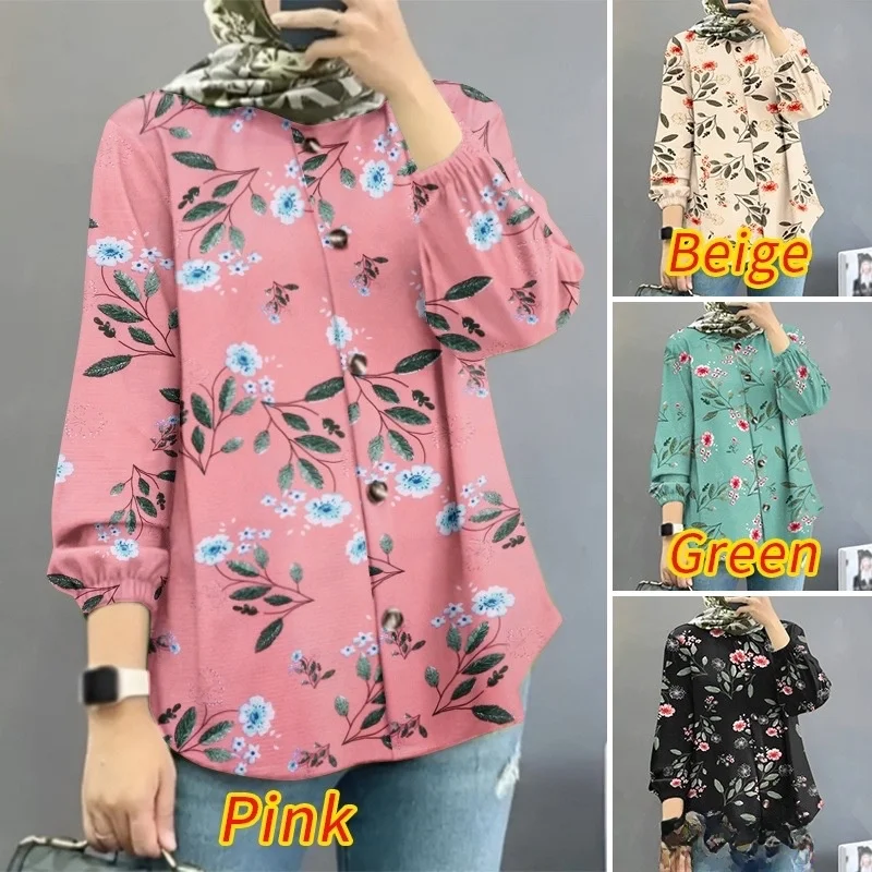 

Женская модная женская одежда irt Bubble Sve с цветочным принтом, новинка 2025 года, трансграничная малайская одежда на Ближнем Востоке, повседневная китайская этническая одежда