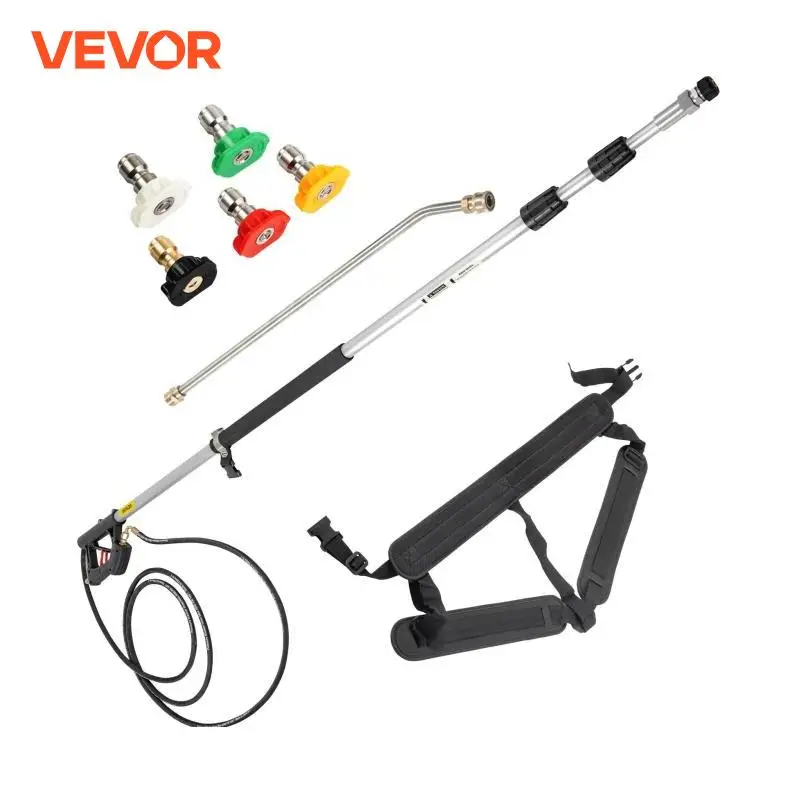 VEVOR 18 / 20ft Telescoping Pressure Washer Wand 4000psi w/Strap Belt 3/8