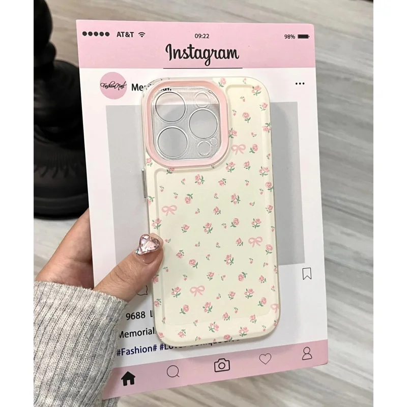Floral Pattern Phone Case For Samsung Galaxy S23 S22 S21 Plus S20 FE Note 20 Ultra A54 A14 A34 A24 A03 A05 A04 A05S Clear Cover