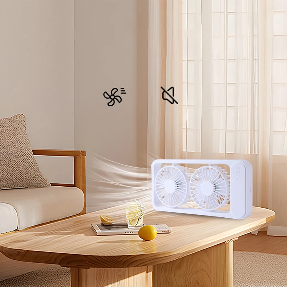 ハイウィンド電源ダブルヘッドデスクトップファン、家庭、オフィスの循環、シェイクヘッド、強力な電動クーラー