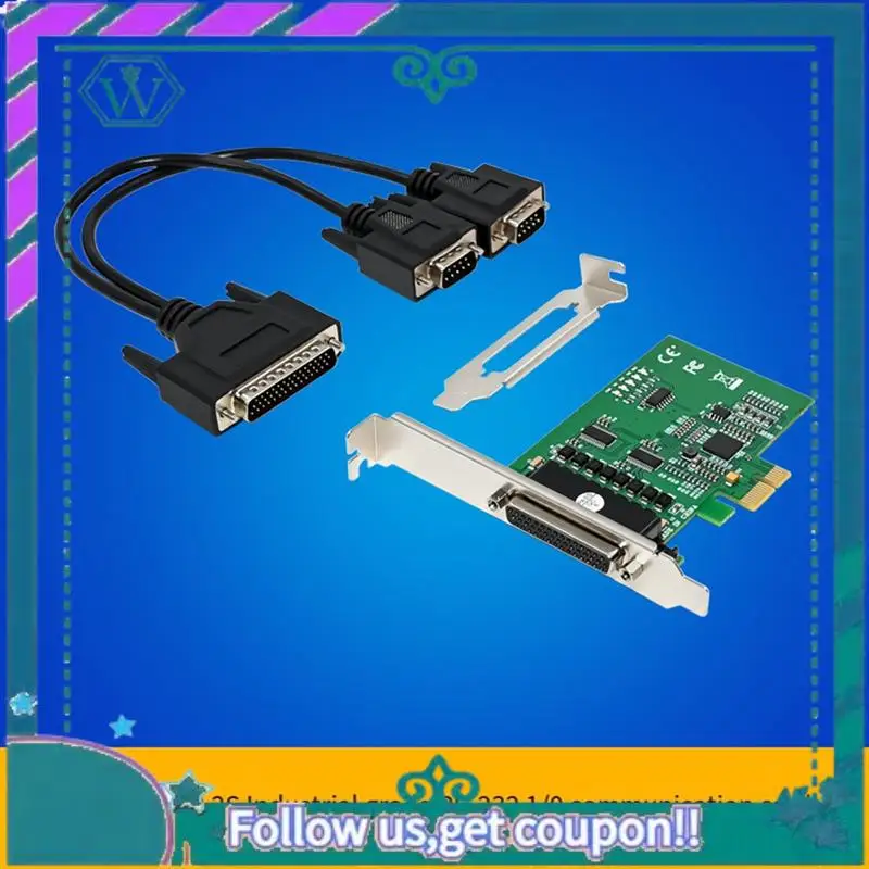 

Upgraded PCIE Serial RS232 Ports Adapter Card Pcie X1 I/O Controller Card Pcie 2.0 Gen1 Card PCI Express XR17V352 Chipset