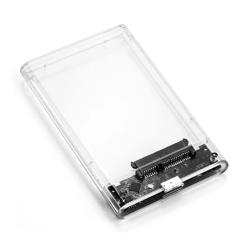 BABQ Transparent White HDD Case for Hard Box 2.5 Inch HDD Enclosure SATA to USB 3.0 Type-C 3.1 External Hard Drive Case