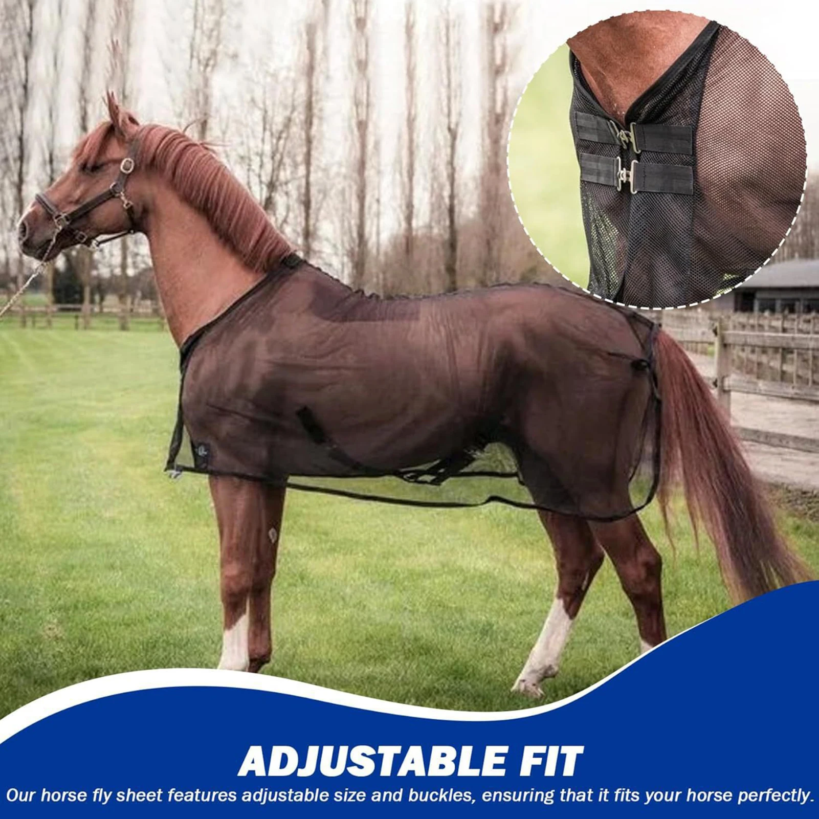 防蚊馬用衣料ネット、屋外用通気性メッシュブランケット、UV保 - Summer Equestrian Clothing のレビューと価格