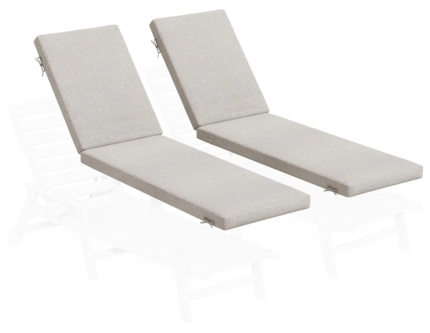 Water-Repellent Patio Chaise Lounge Cushion Set 79x20x1.6in Removable Cover Sun Lounger Mat for Deck Poolside Beige, Customized