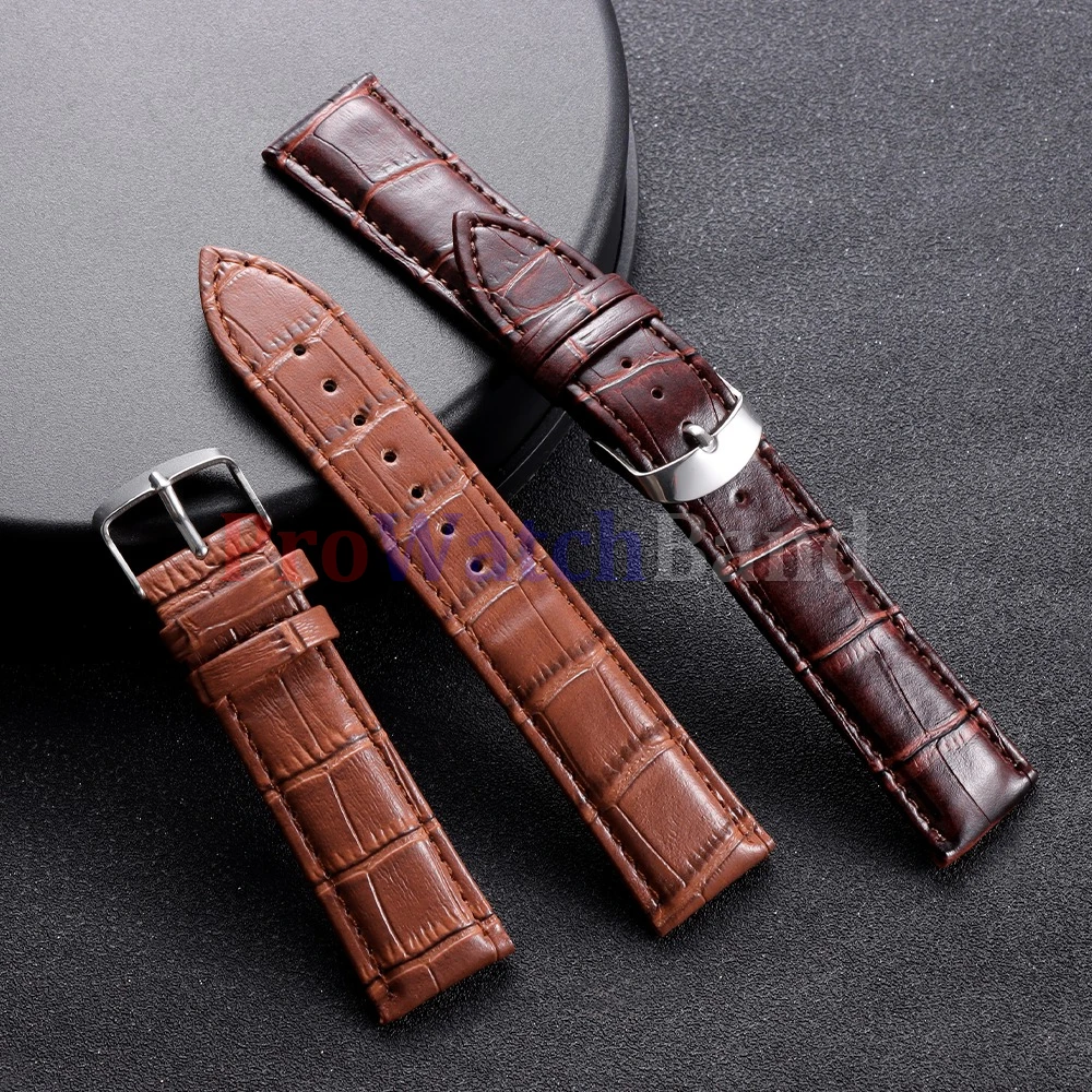 

12/14/16/18/20mm 22mm 24mm Unicersal Leather Strap Black Brown Watch Band for Seiko Business Bracelet Men Women Wristbelt for DW