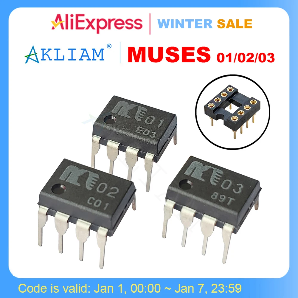 AkLIAM 1 Piece JRC Original MUSES02 MUSES 02/01/03 Op Amp MUSES01 MUSES03 High Fidelity Sound Quality Operational Amplifier