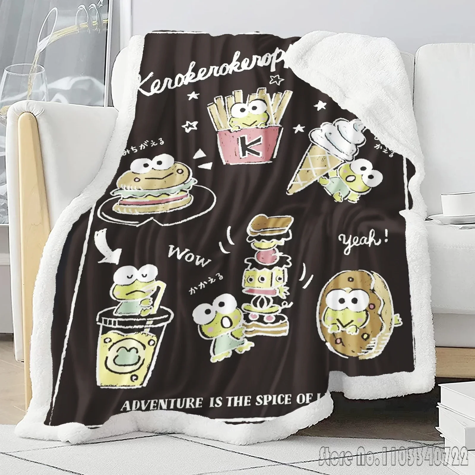 Sanrio Keroppi Flanellen Deken Huidvriendelijke Cartoon Gooi voor Slaapbank Decor Fleece Dutje Dekens Jongens Meisjes Kinderen Gift