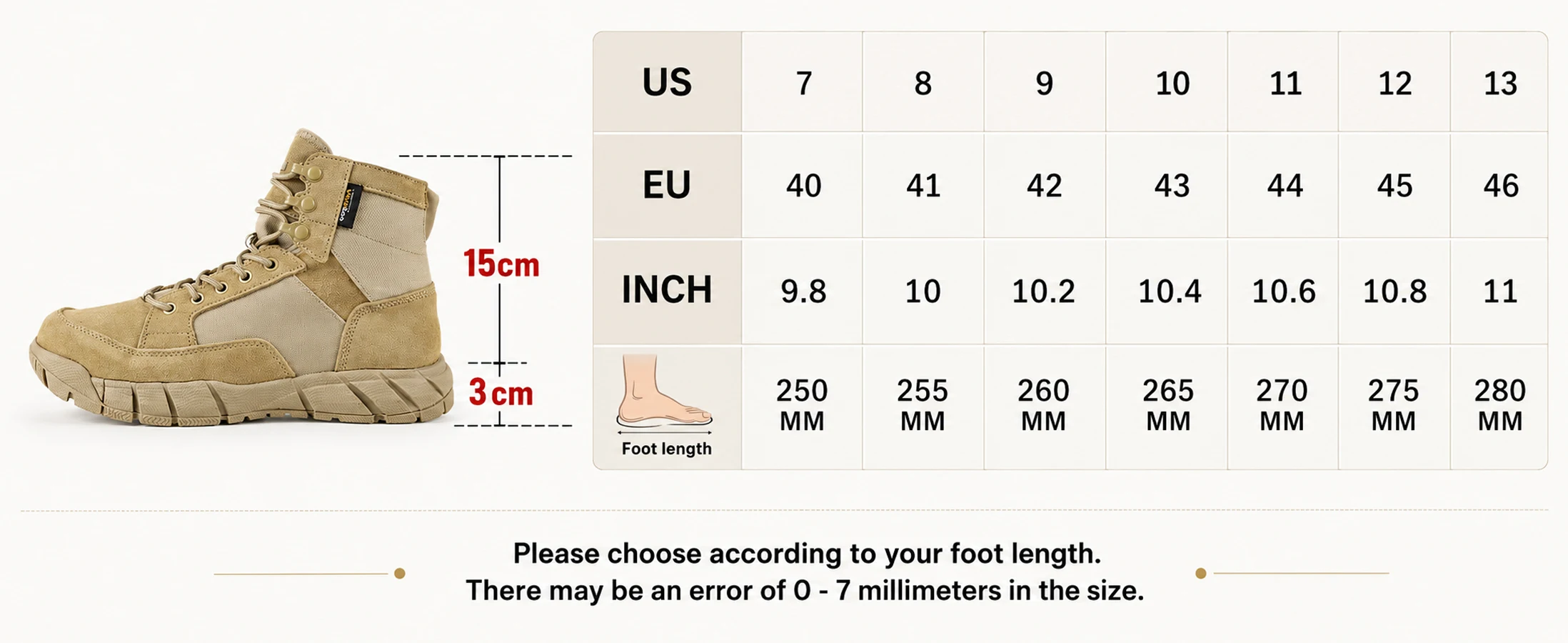 ANTARCTICA Leichte, taktische Militärstiefel für Herren zum Wandern, Arbeitsstiefel, Kampfstiefel, Anti-Kollisions-Trainingsstiefel, zum Schnüren, wasserdicht, für den Außenbereich – Detail 7